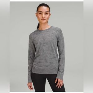 Lululemon Swiftly Relaxed-Fit Long Sleeve striped White/Black/Grey Multi Size 6